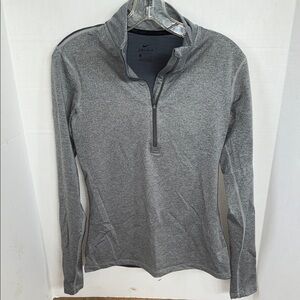 Gray Nike Dri-FIT Quarter-Zip Pullover